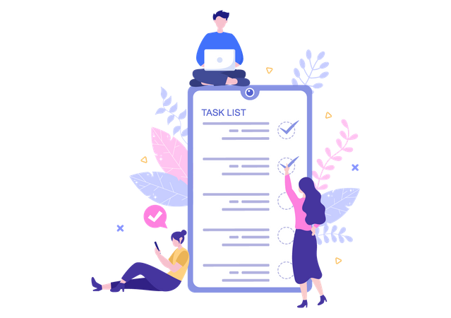 Students using a tasklist